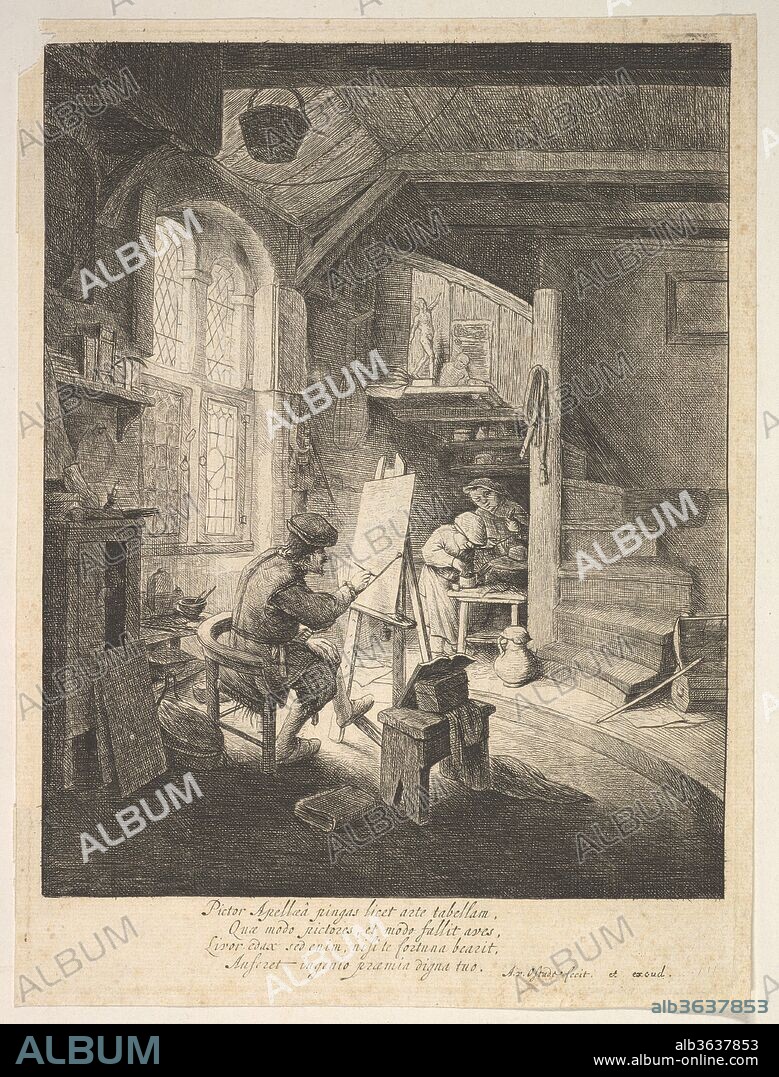 The Painter. Artist: Adriaen van Ostade (Dutch, Haarlem 1610-1685 Haarlem). Dimensions: Sheet: 9 5/8 x 7 3/16 in. (24.5 x 18.3 cm). Date: 17th century.