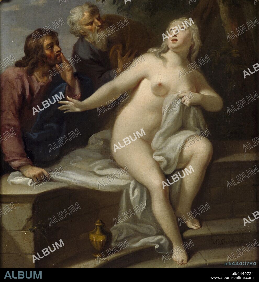 Georg Engelhard Schröder, Susannah in the Bath, Susanna in the bath, Counterpart to NM 6144, painting, religious art, oil on canvas, Height, 43.5 cm (17.1 inches), Width, 38 cm (14.9 inches), Signed, Schröder pin.