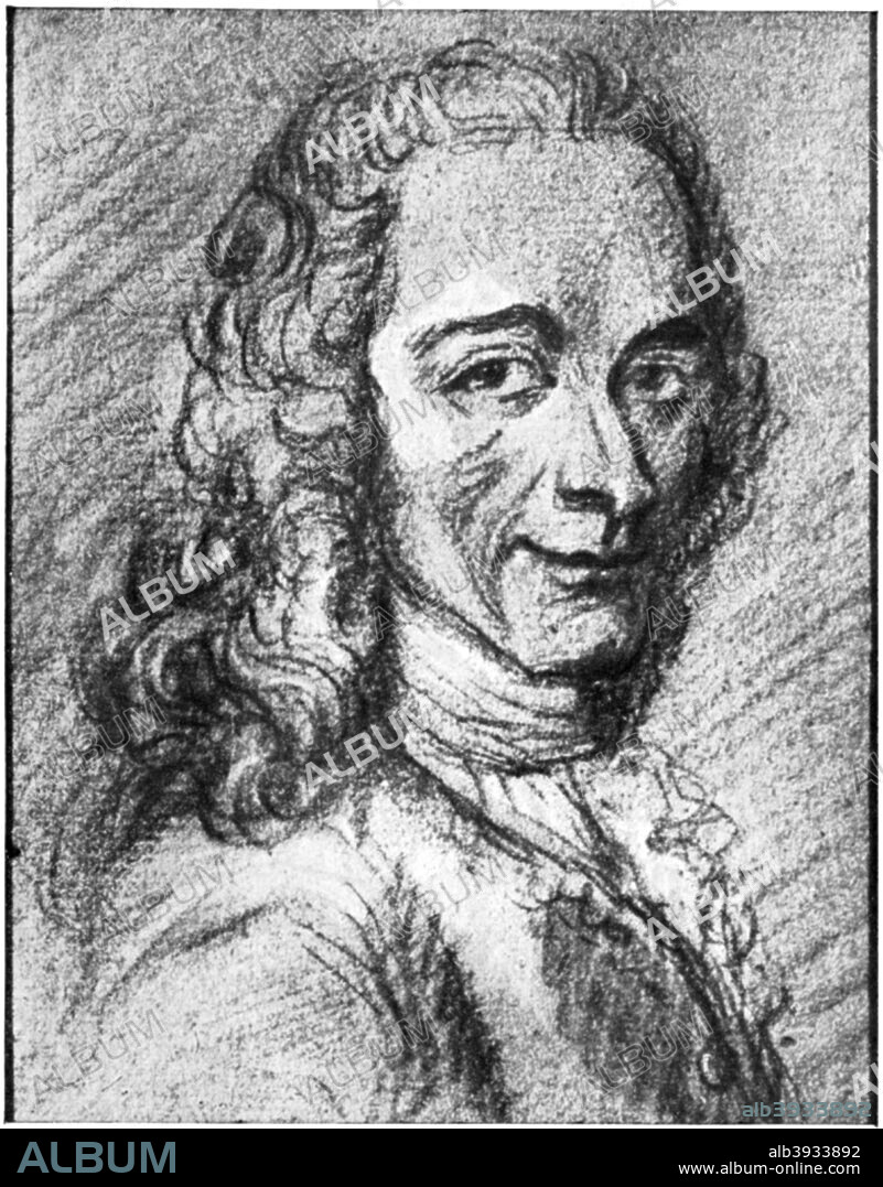 Voltaire, French Enlightenment writer, essayist, deist and philosopher, 18th century. Portrait of Voltaire (1694-1778) as a young man.