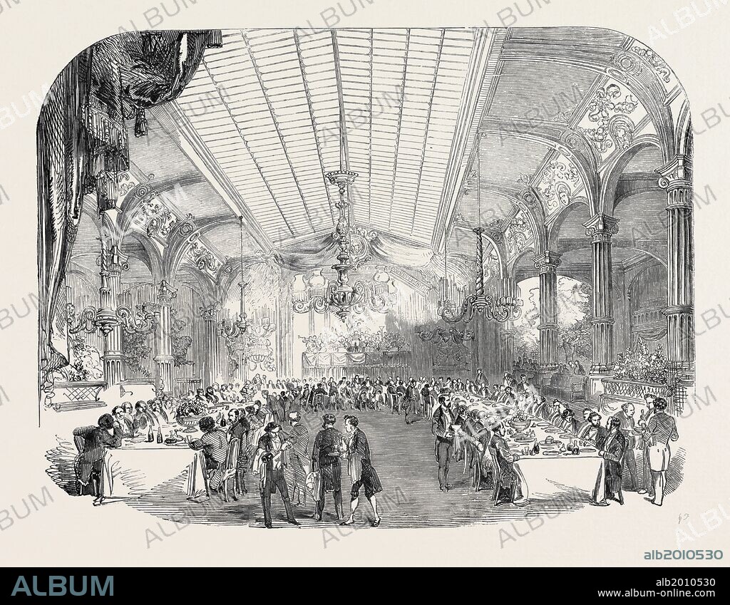 FAREWELL BANQUET OF THE DEPUTIES OF THE LEGISLATIVE BODY, IN THE CASINO PAGANINI AT PARIS, 1852.
