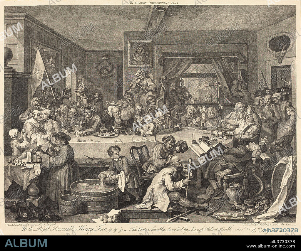 WILLIAM HOGARTH. An Election Entertainment. Dated: 1755. Medium: etching and engraving.