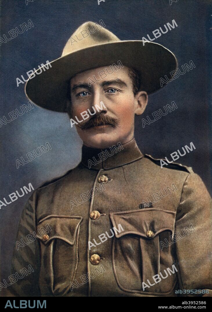 Colonel Baden-Powell, Lieutenant-General in the British Army, 1902. Baden-Powell (1857-1951) was stationed at Kandahar with the 13th Hussars after the final battle in Afghanistan. More famously he commanded British forces at the Siege of Mafeking during the Boer War and was the founder of the Boy Scout movement. Portrait from Celebrities of the Army, published by George Newnes, (London, 1902).