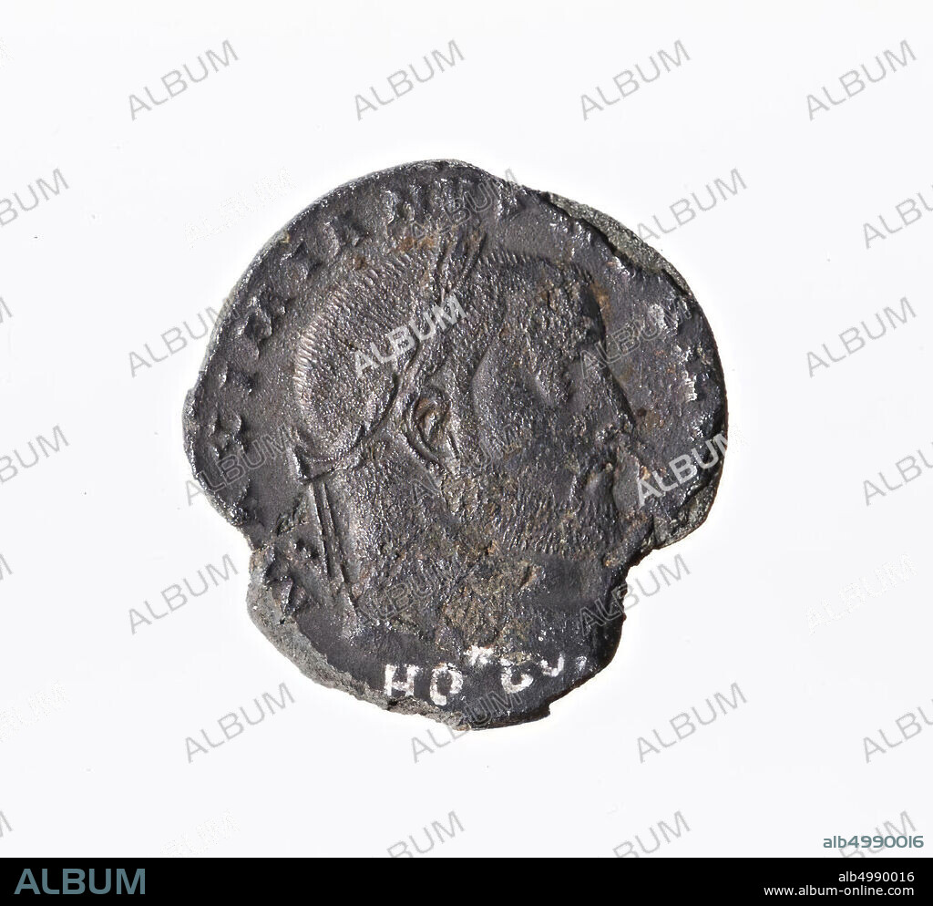 Netherlands Roman period, coin, follis, Galerius Maximianus Caesar, metal, copper, Diam., 25 mm, wt., 5.31 gr, roman 298-299, the Netherlands, Gelderland, Berg en Dal, Berg en Dal, De Holdeurn.