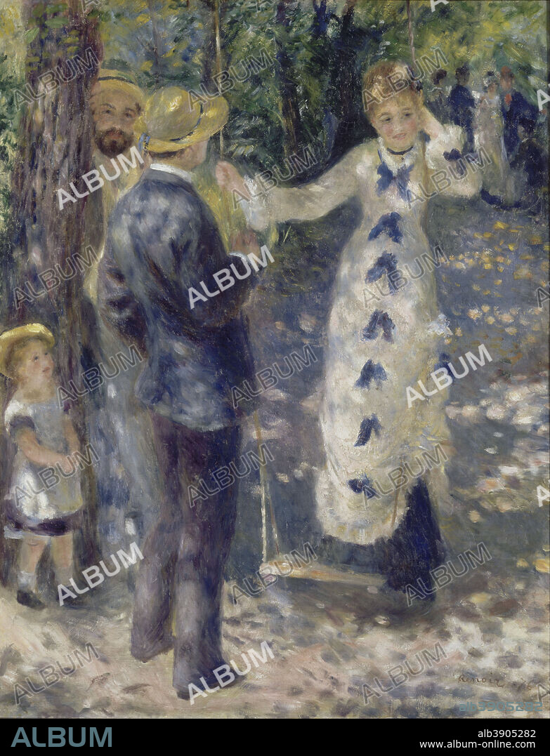 PIERRE AUGUSTE RENOIR. La Balançoire The Swing. Date/Period: 1876. Painting. Oil on canvas. Height: 920 mm (36.22 in); Width: 730 mm (28.74 in).