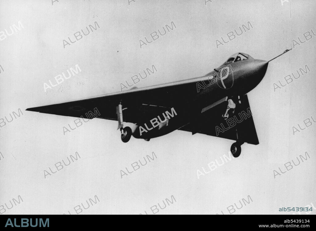 Britain's First Delta-Wing 'Plane -- Seen in flight is Britain's first 'delta winged' aircraft, the Avro 707, which made its initial flight earlier this month. The stubby aircraft, performance details of which are still secret, will be used for examination of the qualities of delta-wing configuration powered with one Rolls-Royce Derwent gas turbine engine, it is an experimental research aircraft designed to permit controlled flight at and above the speed of sound. The Avro 707 measures 38 feet i.