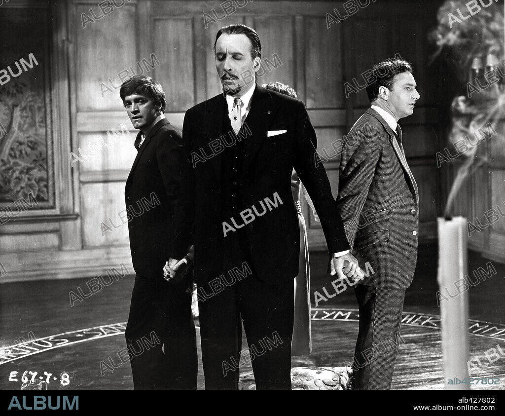 CHRISTOPHER LEE, LEON GREENE and PATRICK MOWER in THE DEVIL'S BRIDE, 1968 (THE DEVIL RIDES OUT), directed by TERENCE FISHER. Copyright HAMMER.