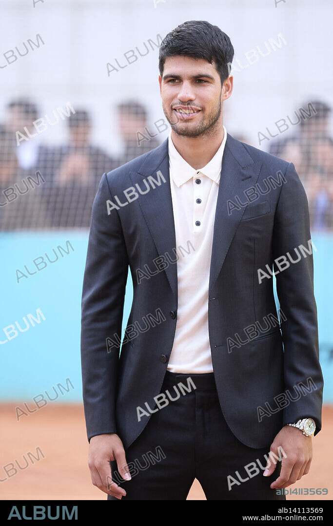 Carlos Alcaraz attends Carlos Alcaraz: A mi manera' Premiere at Torre Picasso on April 22, 2025 in Madrid, Spain.