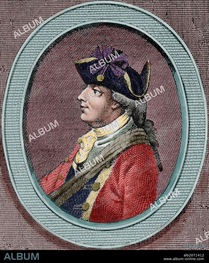 Henry Clinton (1730-1795). British military and politician. Engraving in American Revolution. Colored.