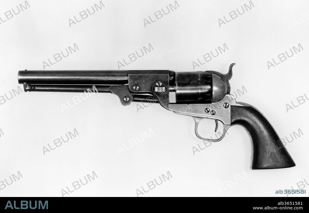 Colt Navy Percussion Revolver, Confederate Model, serial no. 2651. Culture: American, Griswoldville, Georgia. Designer: Samuel Colt (American, Hartford, Connecticut 1814-1862). Dimensions: L. 13 1/8 in. (33.3 cm); L. of barrel 7 1/2 in. (19.1 cm); Cal. .36 in. (9 mm). Manufacturer: The Griswold and Grier Company (American, 19th century). Date: 1862-64.