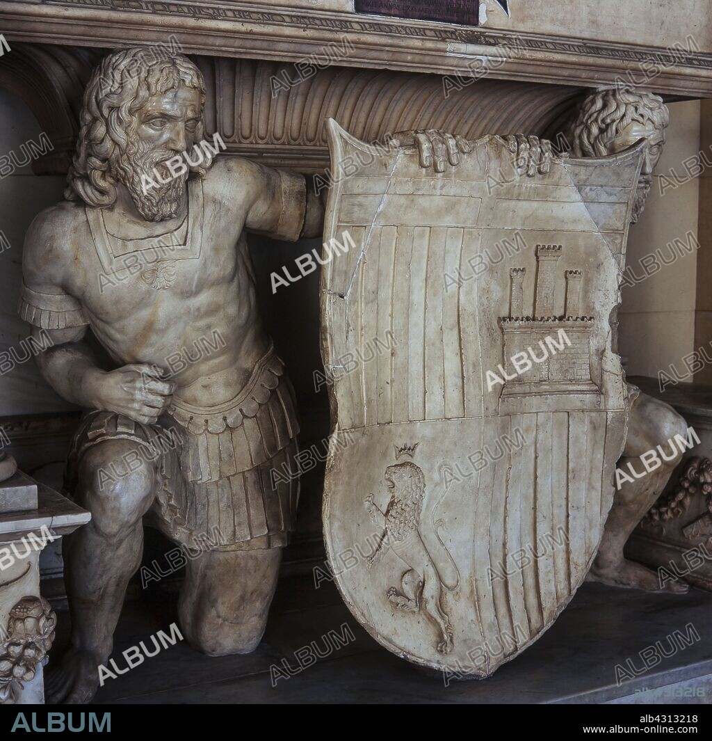 Sepulcro de Juan de Aragón (Juan II de Ribagorza), Monasterio de Monterrat, siglo XVI.