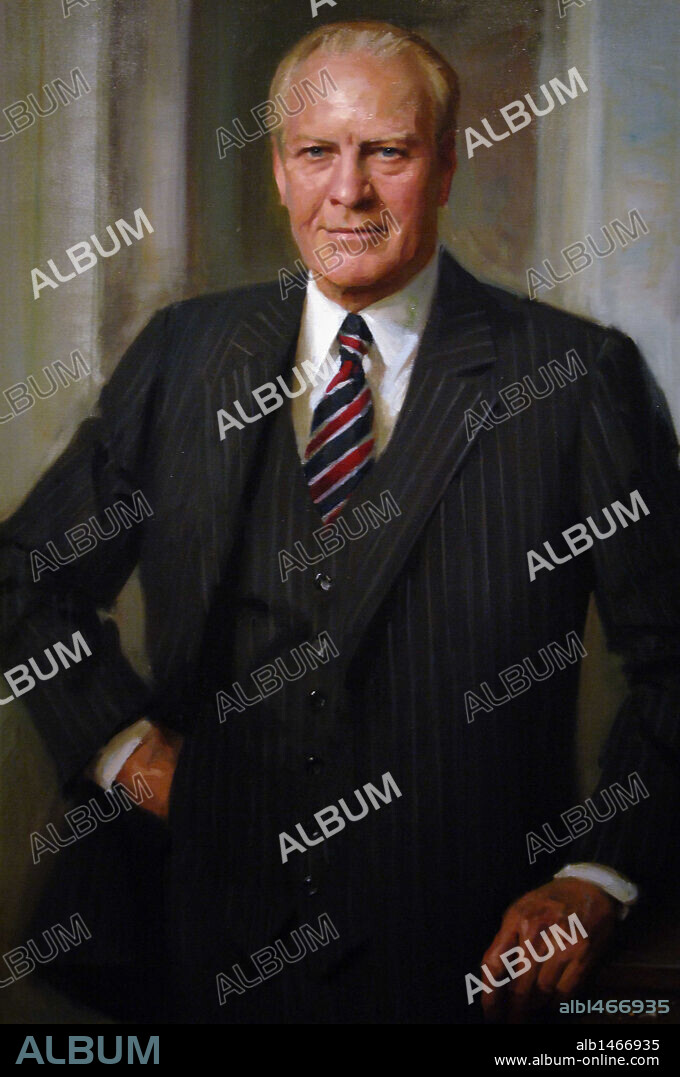 GERALD RUDOLPH FORD (1913-2006). Político estadounidense. 38º Presidente del país (1974-1977). S. XX. Retrato realizado en el año 1987 por el pintor norteamericano Everett Raymond Kinstler (n.1926). National Portrait Gallery. Washington DC. Distrito de Columbia. Estados Unidos.