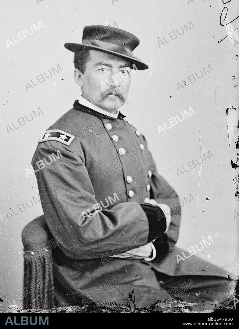 Philip Henry Sheridan (1831-1888) United States Army officer. In American Civil War a general in the Union (northern) army under Ulysses  S. Grant. Involved in protection and development of Yellowstone Nation Park. Photograph c1865.