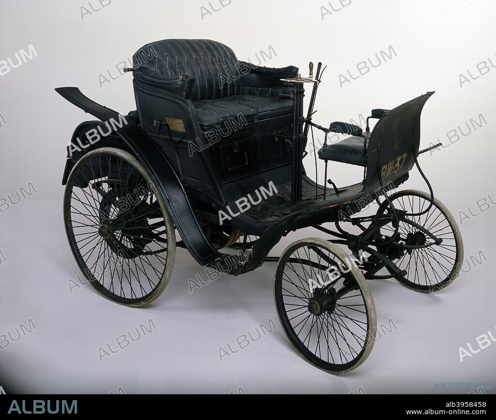 1898 Benz Velo 3hp car. Karl Benz was the father of the motorcar. In 1885 he built the first successful petrol engine car, and Benz cars were produced for public sale from 1888. For more than ten years Benz led the world in car production and in 1896 their output exceeded the combined efforts of all car makers in Britain and the United States of America. This 1898 example is in very original condition.