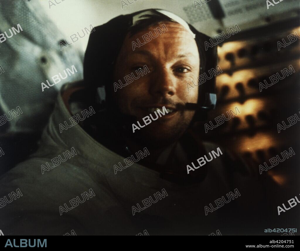 Commander Neil Armstrong in the Lunar Module on the Moon, Apollo 11 mission, July 1969. The Apollo 11 Lunar Module, code named Eagle, with US astronauts Neil Armstrong and Buzz Aldrin on board, landed in the Sea of Tranquillity on 20 July 1969. Apollo 11 was the fifth manned Apollo mission, and was the first to land on the Moon.