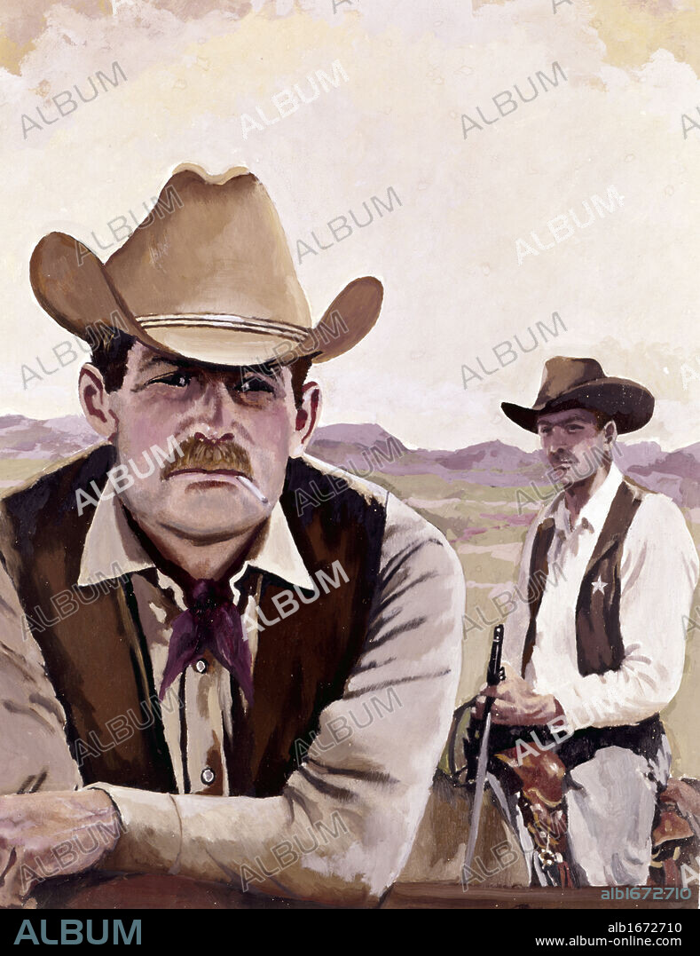 Portrait of a cowboy smoking a cigarette.