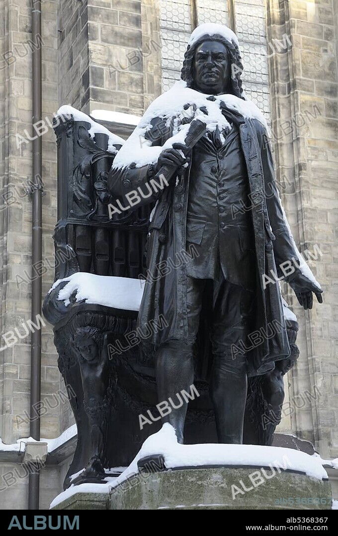 Monument of Johann Sebastian Bach, Leipzig, Saxony, Germany, Europe.