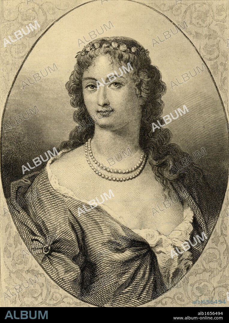 Madame de Tencin, Claudine Alexandrine Guerin, 1682-1749. French author and courtesan. Photo-etching after the painting by Tocque. From the book ' Lady Jackson's Works, III. The Old Regime I, Court, Salons, and Theatres' Published London 1899.