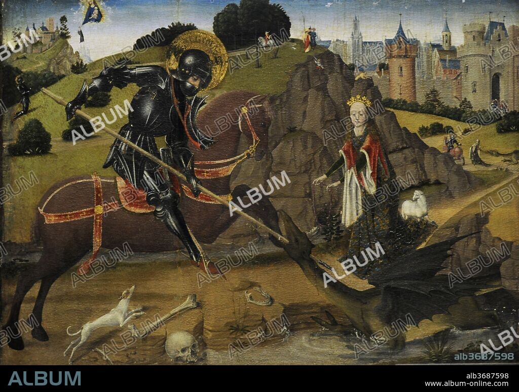 Maestro de la Leyenda de San Jorge (activo en Colonia, hacia 1460-1490). Pintor alemán. Retablo de San Jorge, hacia 1460. Detalle. Museo Wallraf-Richartz. Colonia. Alemania.