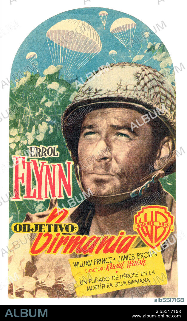ERROL FLYNN en OBJETIVO: BIRMANIA, 1945 (OBJECTIVE, BURMA!), dirigida por RAOUL WALSH. Copyright WARNER BROS/FIRST NATIONAL.