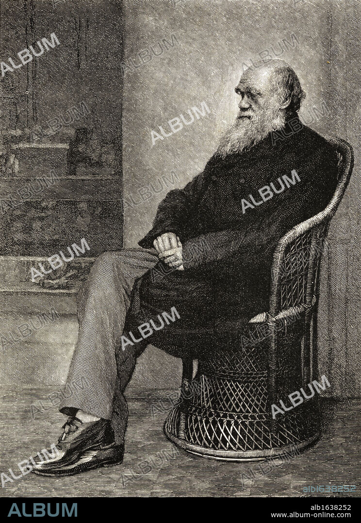 Charles Darwin,1809 -1882. British Naturalist. From a photograph (1874?) by Captain L. Darwin, R.E. Engraved for the "Century Magazine" January 1883. From the book "The Life and Letters of Charles Darwin", Volume 2. Published London 1887.