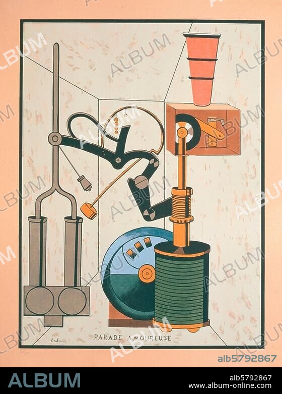 FRANCIS PICABIA. Picabia, Francis (born Francis-Marie Martinez de Picabia), 1879 -1953, French avant-garde painter and poet. "Parade amoureuse" (Love parade), 1917. 70 × 54 cm. Private collection, Chicago, USA.