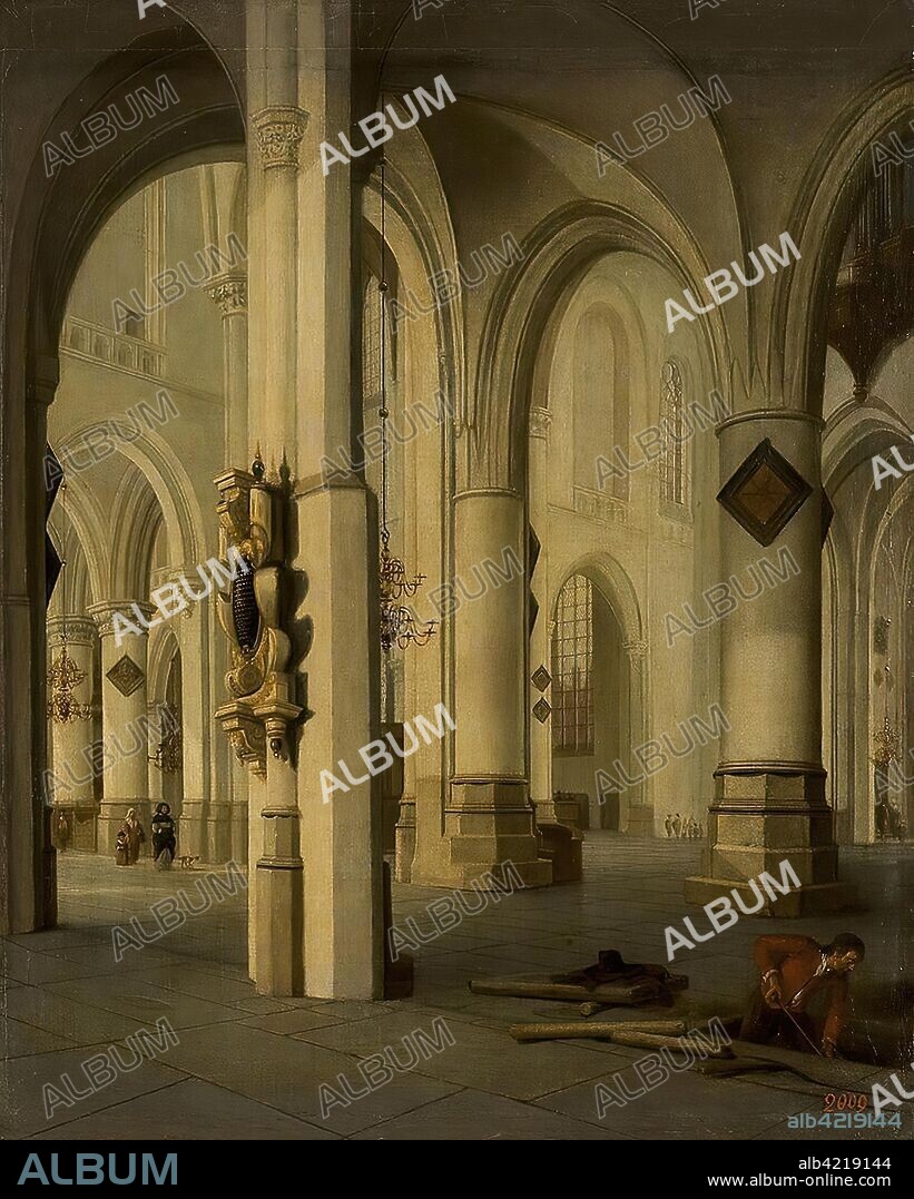 HENDRIK CORNELISZ. VAN DER VLIET. 'Interrior of the Church of St Bavo (Grote of Sint-Bavokerk), Haarlem'. Holland. Dimensions: 82,5x66 cm.