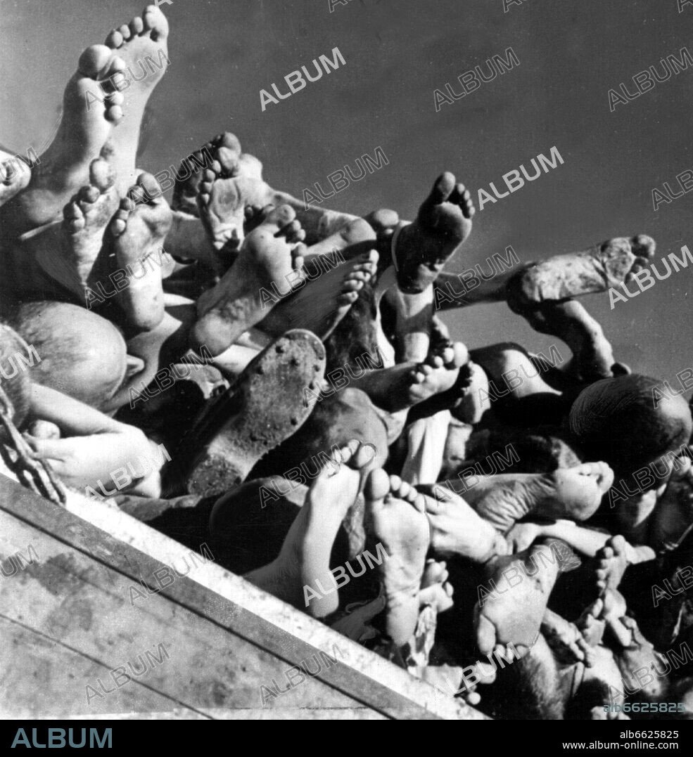 View of a heap of dead bodies at the Buchenwald concentration camp in Germany. Undated picture. 30/11/1999