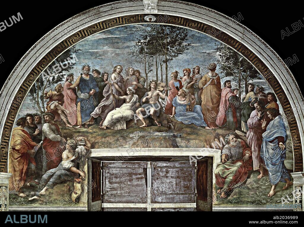 RAPHAEL. Rafael Sanzio / 'El Parnaso', 1511, Fresco.