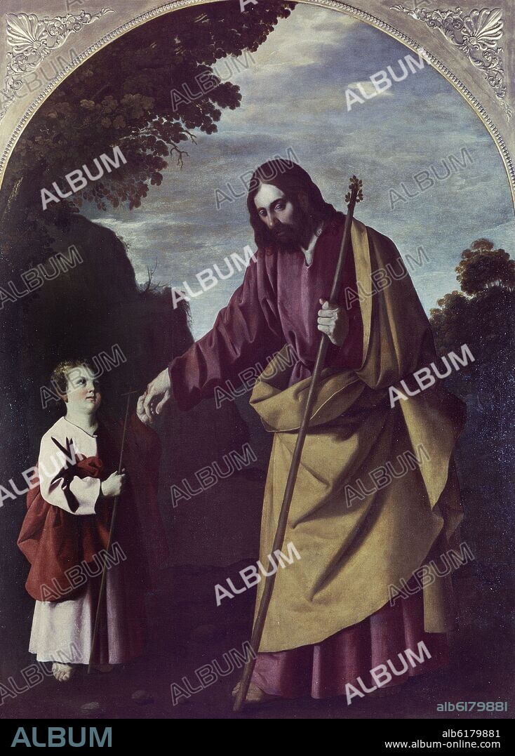 FRANCISCO DE ZURBARAN. PASEO DE SAN JOSE Y DEL NIÑO JESUS - S XVII - BARROCO ESPAÑOL.