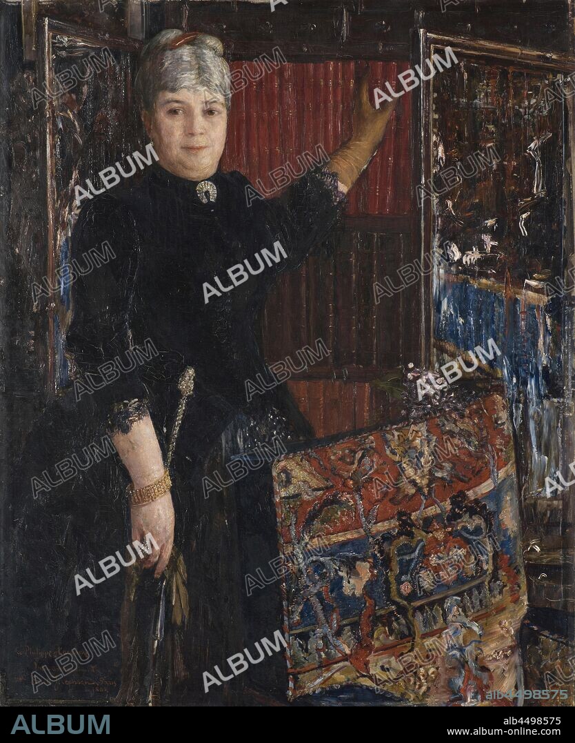 Ernst Josephson, Caroline Schloss, Mrs Caroline Schloss, Ms Caroline Schloss, painting, 1885, Oil on wood, Height, 72 cm (28.3 inches), Width, 60 cm (23.6 inches), Signed, Philippe & amp; Caroline, bien amicalement par Ernst Josephson, Paris 1885.