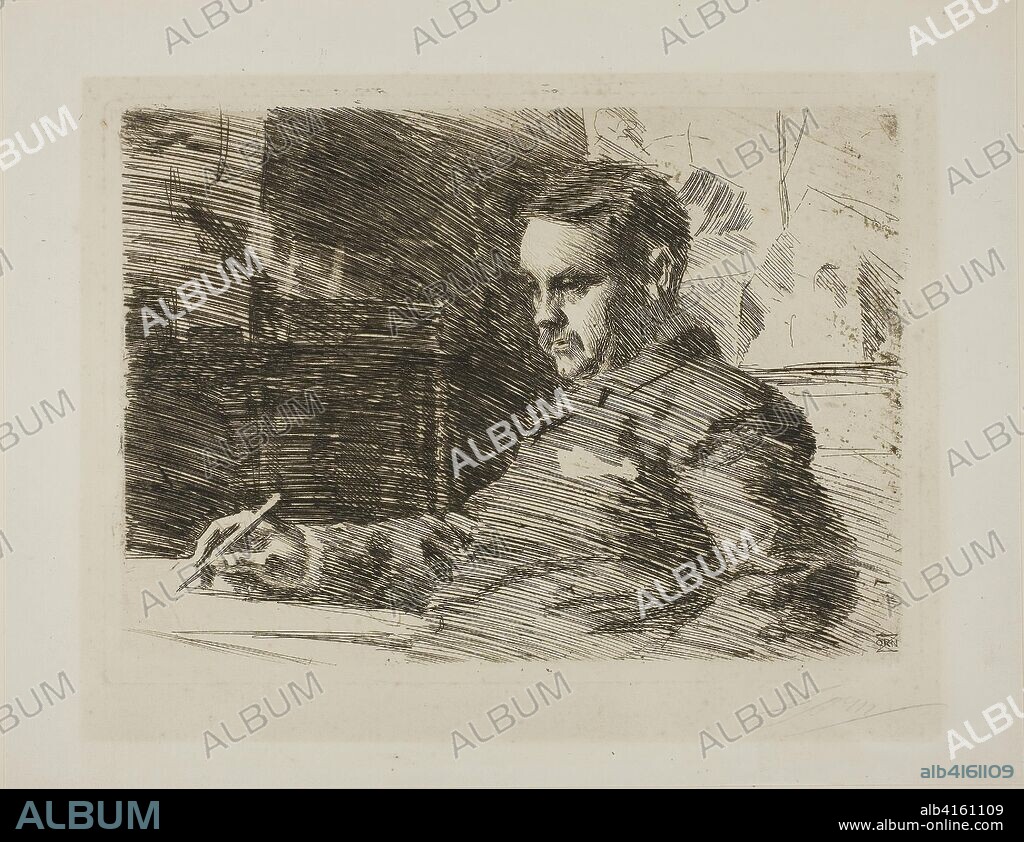 Lawyer Wade. Anders Zorn; Swedish, 1860-1920. Date: 1890. Dimensions: 216 x 305 mm (image); 230 x 319 mm (plate); 309 x 398 mm (sheet). Etching on ivory laid paper. Origin: Sweden.