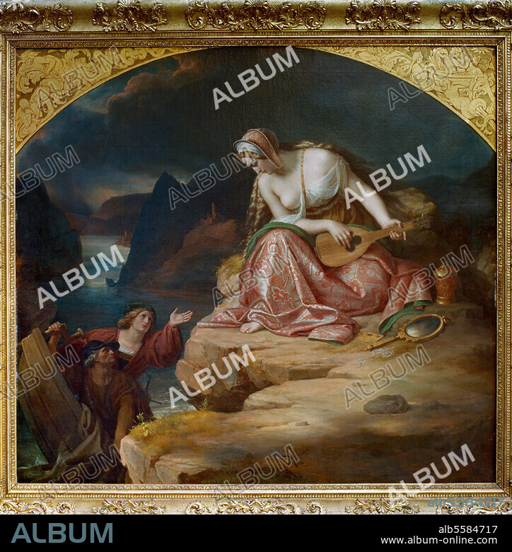 Littérature / Légendes / Lorelei. "La Lorelei". Peinture, 1835, de Karl Begas (1794-1854). Huile sur toile, H. 1,24 ; L. 1,36. Heinsberg, Kreismuseum.