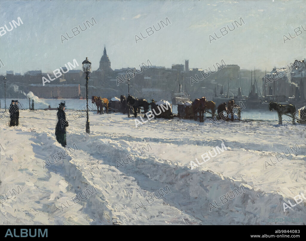 ALFRED BERGSTRöM. Winter Scene from the Stockholm Waterfront , 1899.