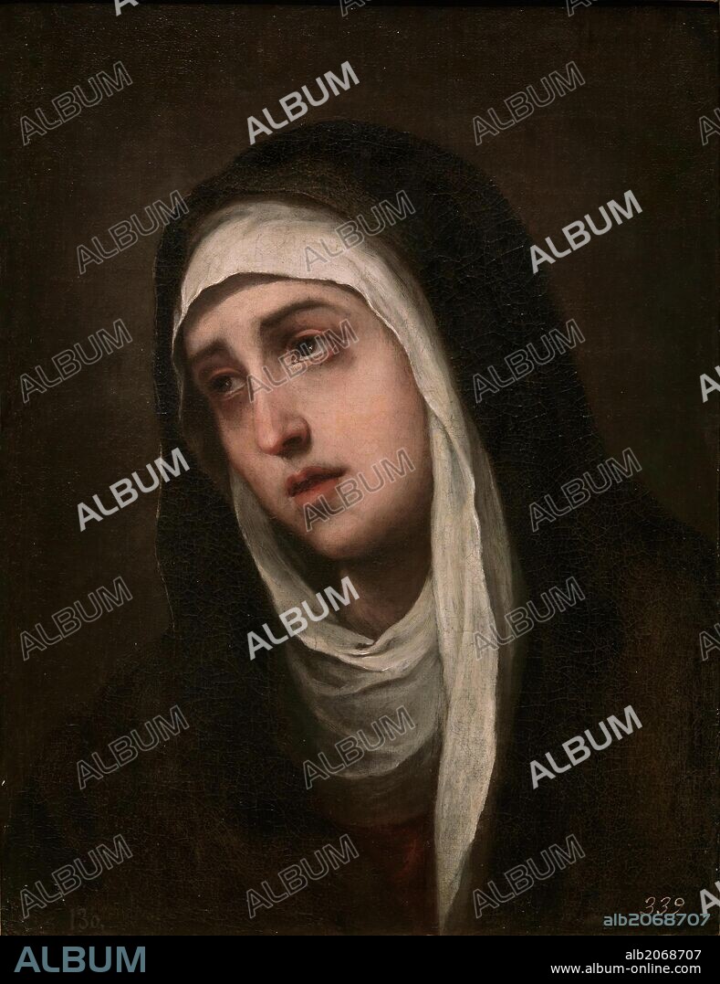 BARTOLOMÉ ESTEBAN MURILLO. Bartolomé Esteban Murillo / 'La Dolorosa', 1660-1670, Escuela Española, Óleo sobre Lienzo, 52 cm x 41 cm, P00977.