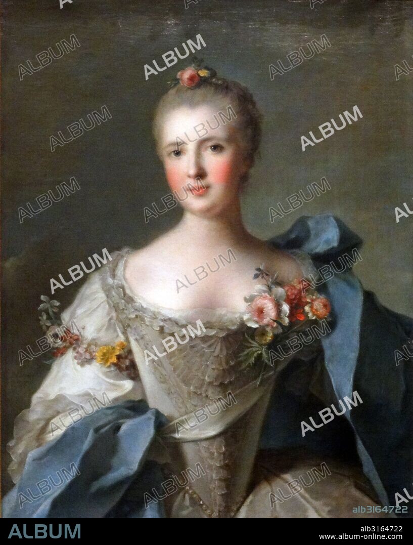 Portrait of Mademoiselle de Chateau-Renaud by Jean-Marc Nattier (1685-1766) French painter. Dated 18th Century.
