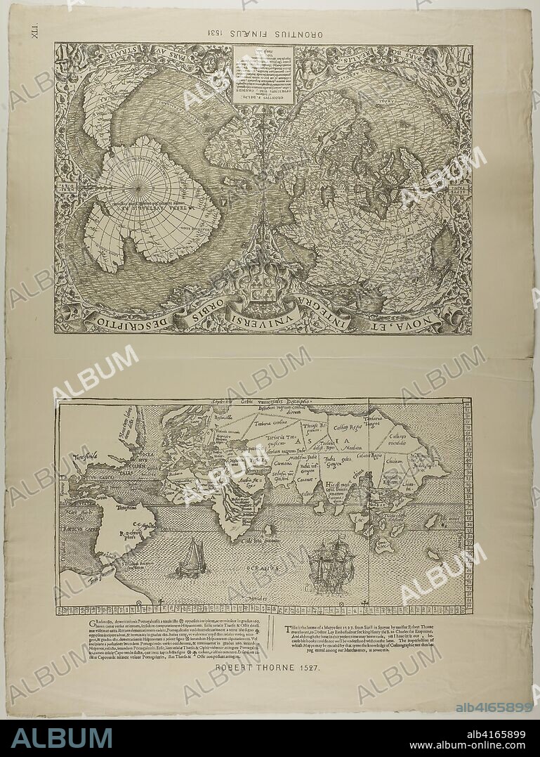 Orontius Finaeus. Unknown Artist (English, 19th century); after a map by Robert Thorne (English, active 1527). Date: 1889. Dimensions: . Woodcut in black on cream wove paper. Origin: England.