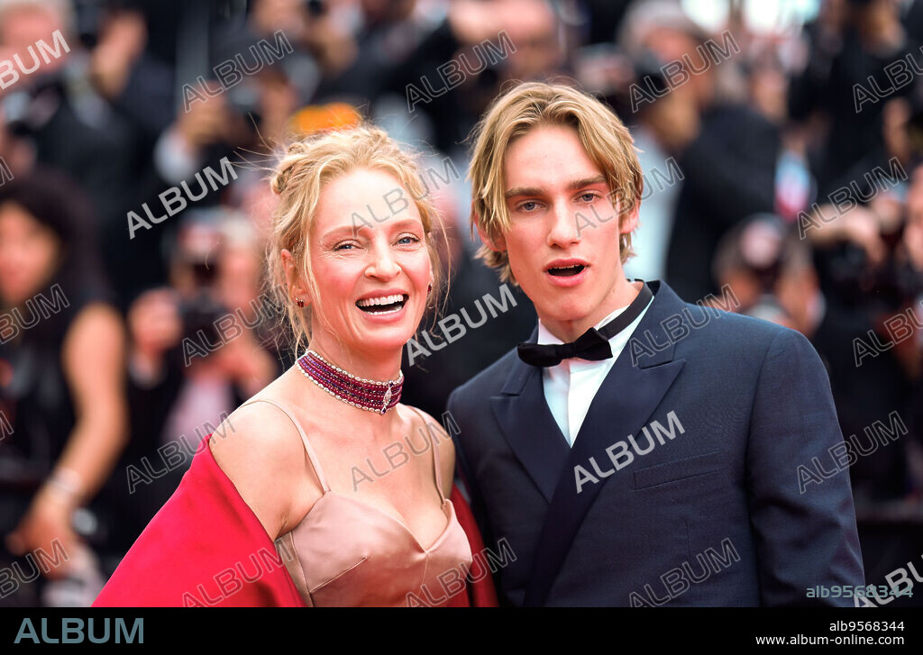 May 16, 2023, Cannes, Cannes, France: UMA THURMAN and her son, LEVON ROAN THURMAN-HAWKE, attend the opening ceremony of the 76th annual Cannes film festival at Palais des Festivals on May 16, 2023 in Cannes, France. (Credit Image: © Alexandra Fechete/ZUMA Press Wire).