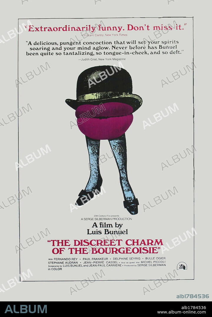 Poster of THE DISCREET CHARM OF THE BOURGEOISIE, 1972 (LE CHARME DISCRET DE LA BOURGEOISIE), directed by LUIS BUÑUEL. Copyright DEAN FILM/GREENWICH FILM/JET FILMS.
