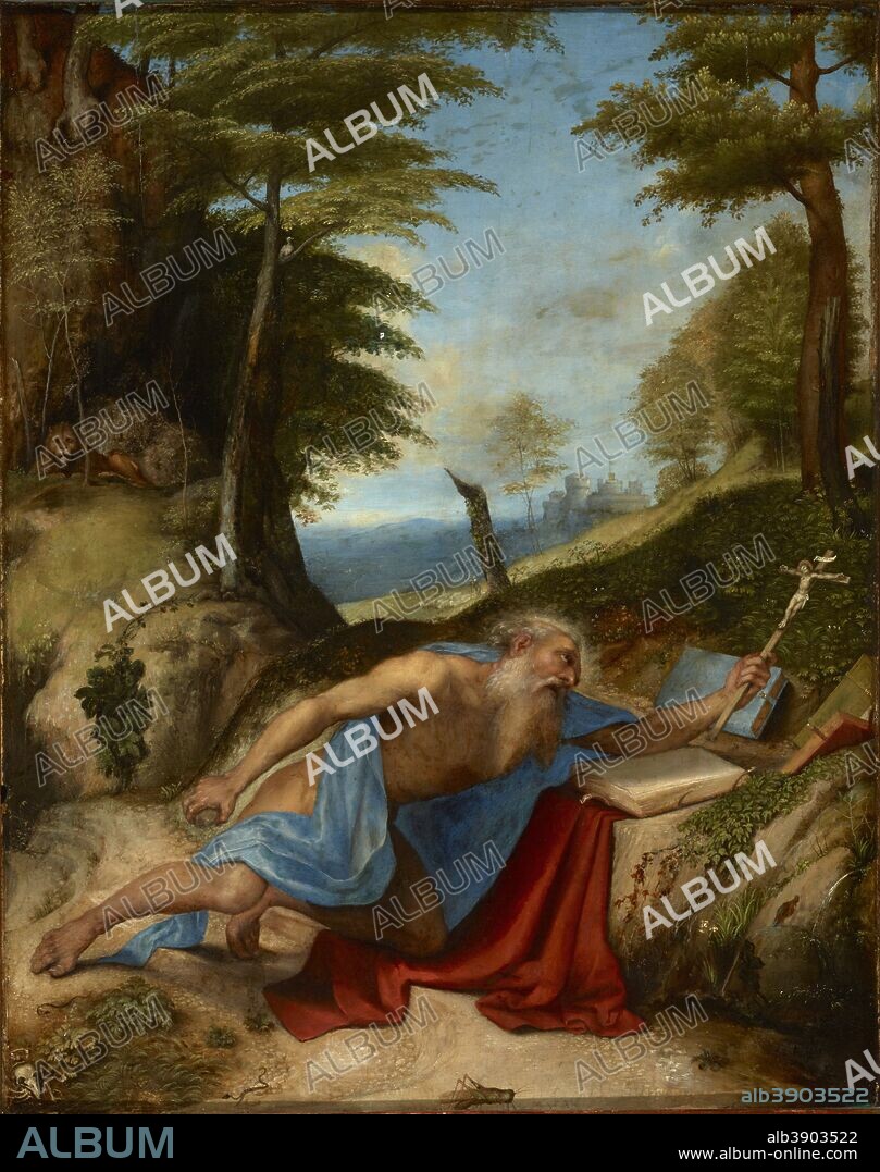 LORENZO LOTTO. Saint Jerome Penitent. Date/Period: Ca. 1513-1514. Painting. Oil on canvas. 55.8 × 40 cm (21.9 × 15.7 in).