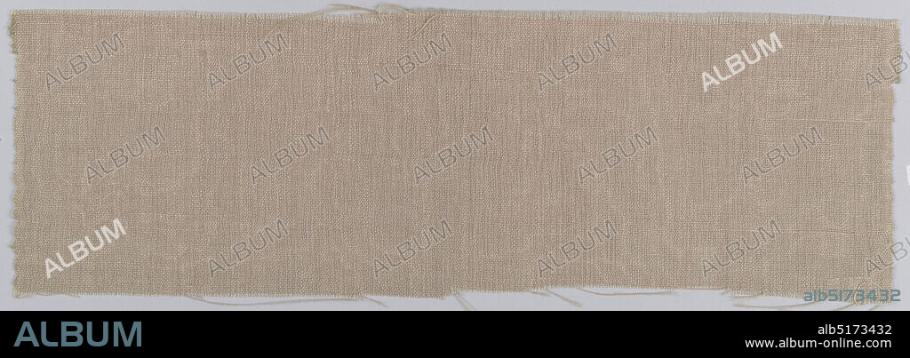Embossed wool, Medium: wool Technique: glazed and moire plain weave, Thin, loosely woven glazed wool with irregular watered pattern, broad double warp. Selvages. In soft pinkish tan. Said to have been made and used by Quakers., 19th century, Embossed wool.