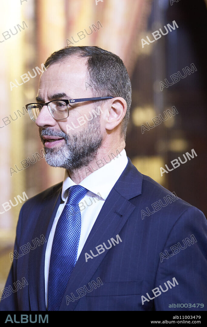 Camilo Villarino, Head of the King's Household attends a lunch with President of Guatemala Cesar Bernardo Arevalo de Leon and wife Sandra Torres at Royal Palace on February 22, 2024 in Madrid, Spain.