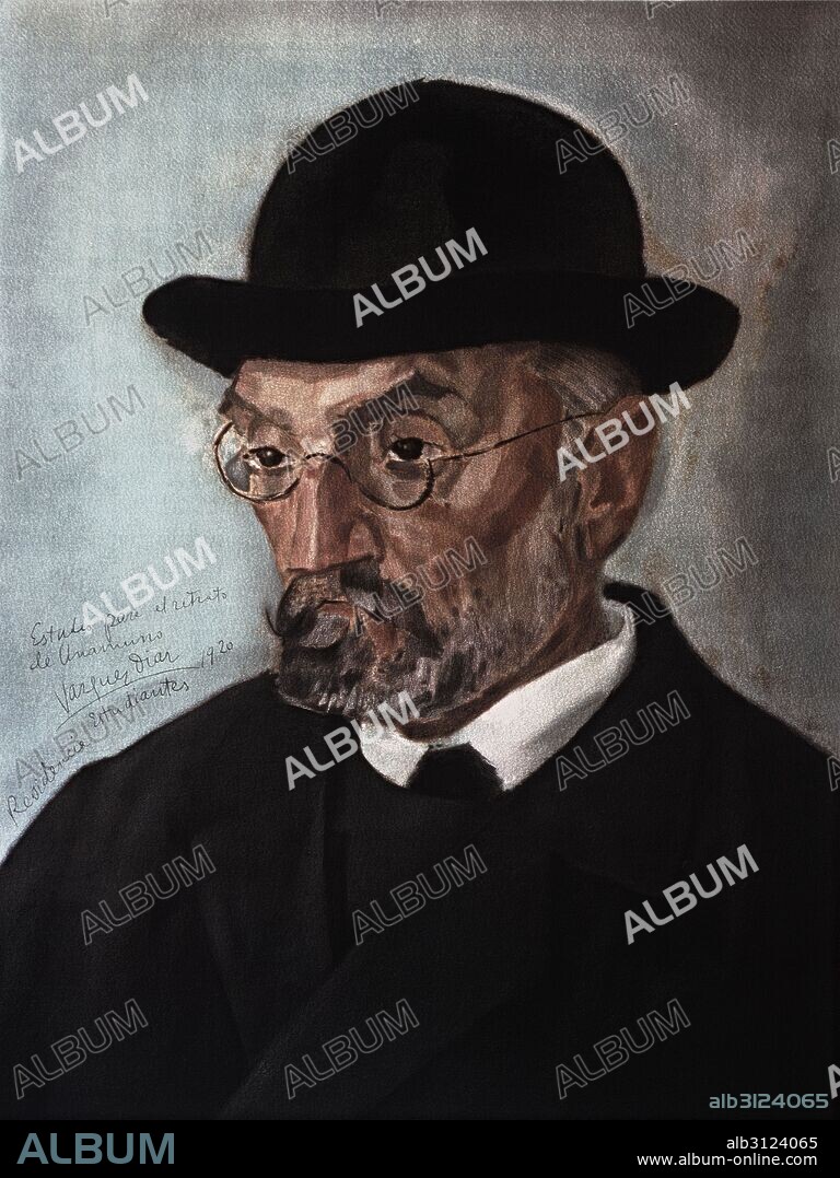 DANIEL VAZQUEZ DIAZ. Retrato de Miguel de Unamuno (1864-1936), escritor y filósofo español.Colección particular. Madrid.