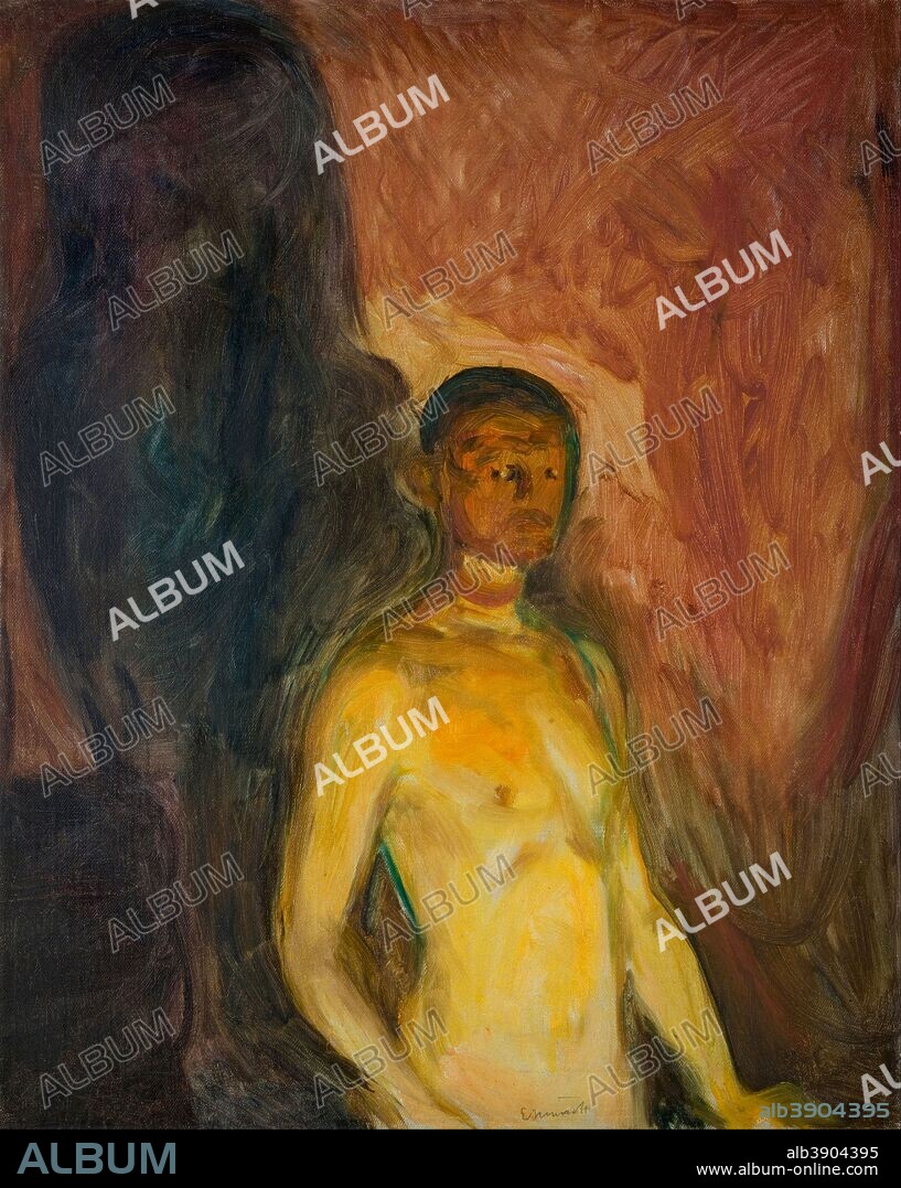 EDVARD MUNCH. Self-Portrait in Hell. Date/Period: 1903. Painting. Oil on canvas. 82x66 cm.