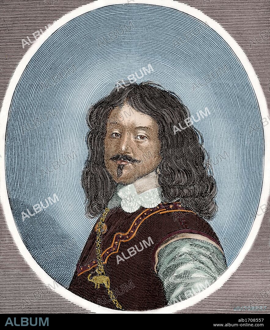 Frederick III (1609-1670). King of Denmark and Norway from 1648 until his death. Colored engraving.