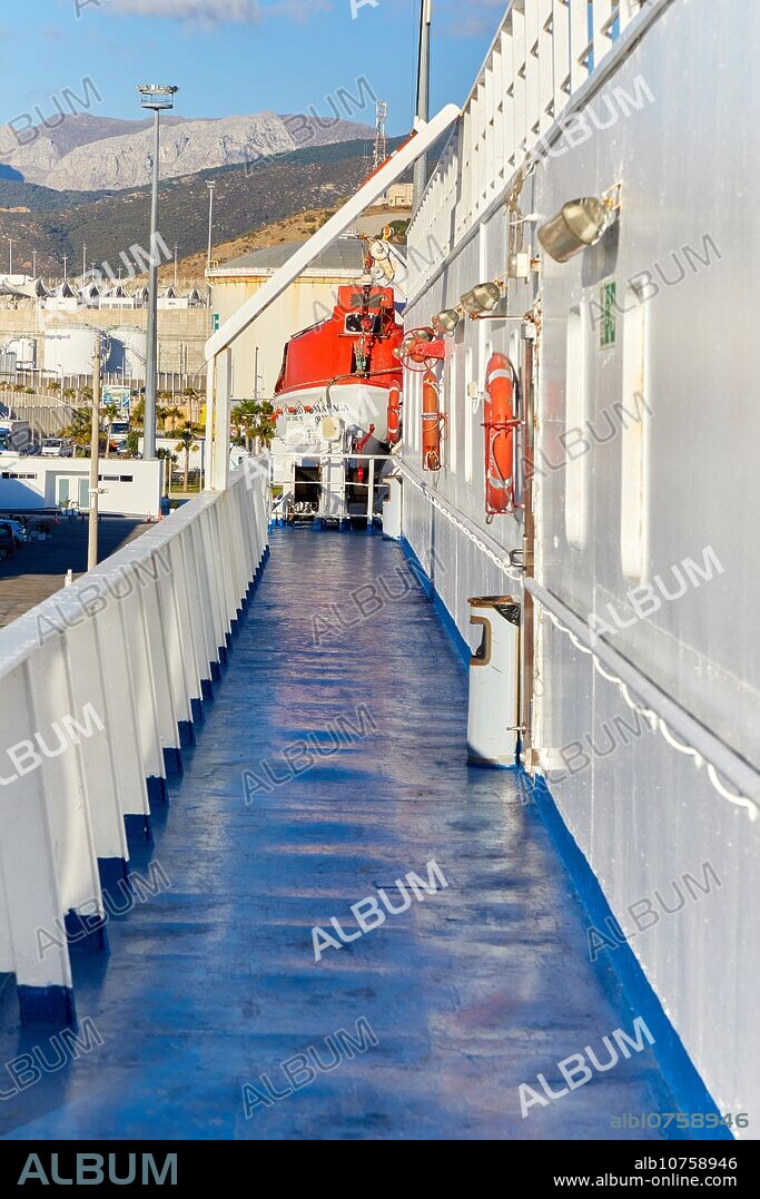Ferry between Tangier Morocco and Algeciras Spain, Port of Tangier MED, Strait of Gibraltar, Tangier, Morocco, Africa,.