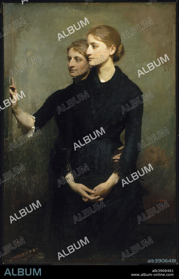 ABBOTT HANDERSON THAYER. The Sisters. Date/Period: 1884. Painting. Oil on canvas. Height: 138 cm (54.3 in); Width: 92.1 cm (36.2 in).