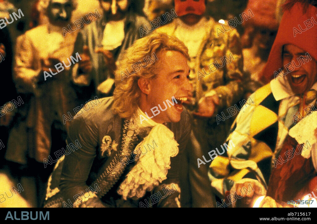 W. A. COMPOSITORE MOZART y TOM HULCE. TOM HULCE en AMADEUS, 1984, dirigida por MILOS FORMAN. Copyright ORION PICTURES.