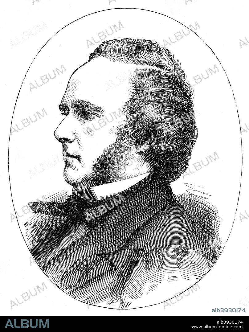 George Douglas Campbell (1823-1900), 8th Duke of Argyll, Scottish Whig politician and scientist. Campbell was Secretary of State for India from 1868-1874. A geologist, he supported the cataclysmic school of geology rather than uniformitarianism. He was also an opponent of the theories of Darwin. Illustration from The Life & Times of Queen Victoria, Vol II, by Robert Wilson.