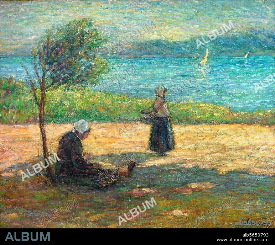 HENRI LEBASQUE. Lebasque, Henri, 1865-1937, French painter. "Deux bretonnes au bord de la mer". (Two women from Brittany by the sea), 1897. Oil on canvas, 46.5 x 56 cm. Inv. no. Dep. FC 670. Fondation Corboud. Cologne, Wallraf-Richartz-Museum.