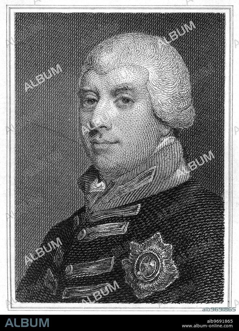 George III, King of England - George William Frederick (born 4th July 1738, died 29th January 1820 NS), painted by Edridge, engraved by William Sharp, published in June 1823. ©TopFoto.